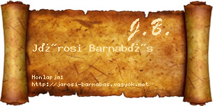 Járosi Barnabás névjegykártya